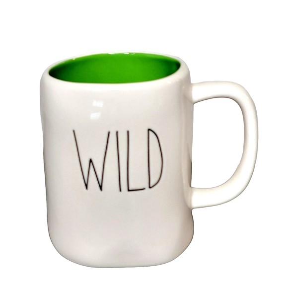 Rae Dunn Other - Rae Dunn by Magenta  “WILD” Mug Ceramic Coffee Cup Green Interior‎